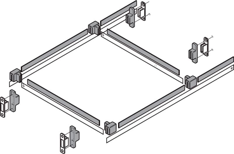 Metafile 22" Hanging Rail Set, White