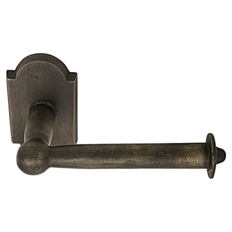6-1/2" Sandcast Bronze #1 Rosette Bar Paper Holder, Tumbled White Bronze