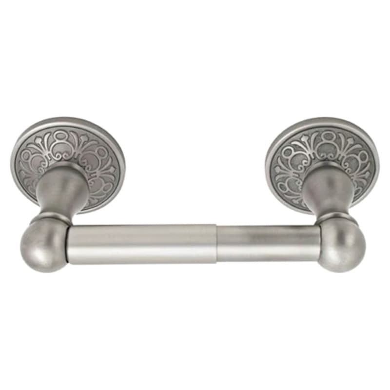 6" Traditional Regular Rosette Brass Spring Rod Paper Holder, Unlacquered Brass