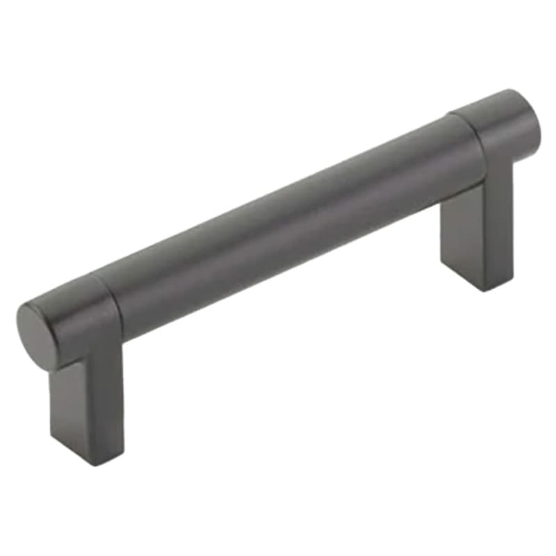 3-1/2" Select Rectangular Stem Smooth Cabinet Pull, Satin Copper/Flat Black