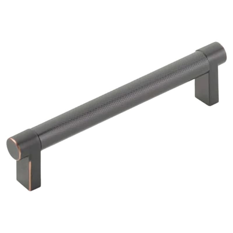 5" Select Rectangular Stem Knurled Cabinet Pull, Oil Rubbed Bronze/Satin Copper