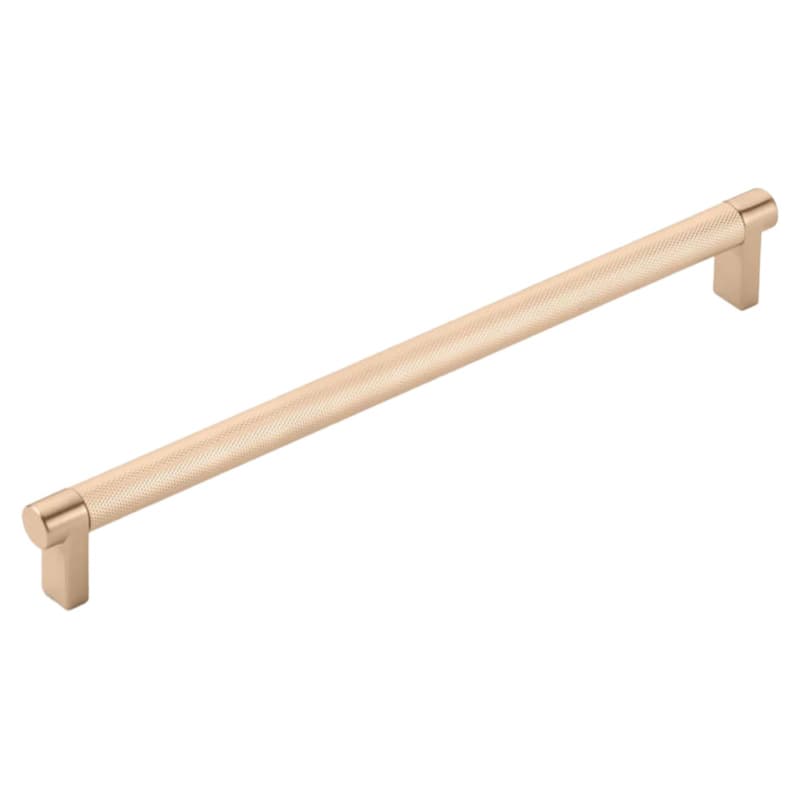 10" Select Rectangular Knurled Cabinet Pull, Satin Copper/Satin Copper