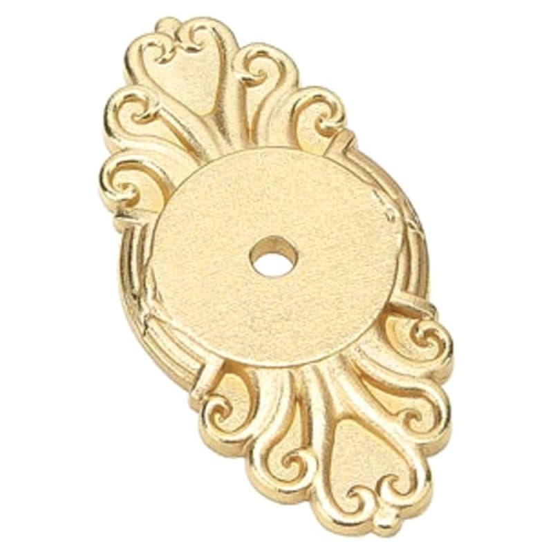 2-1/2" Ribbon/Reed Cabinet Backplate for Knob, Unlacquered Brass