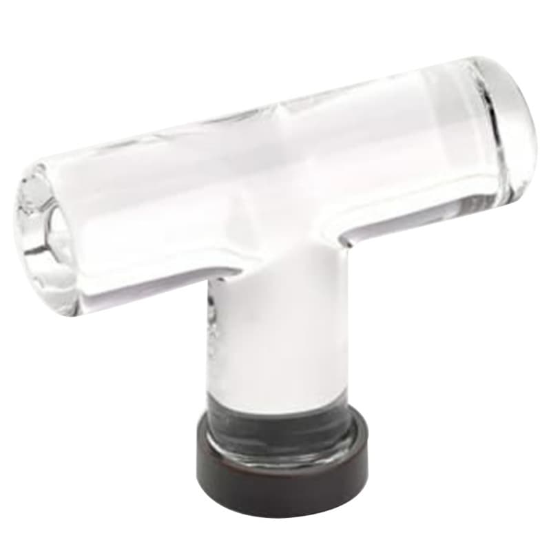 2-1/8" Modern Glass Cabinet T-Knob, Oil Rubbed Bronze