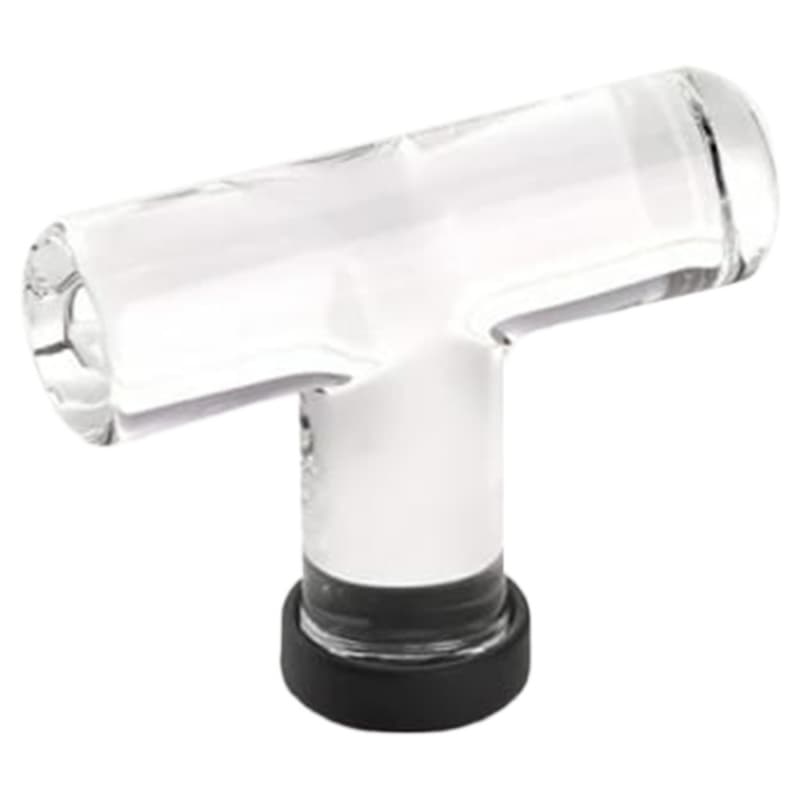 2-1/8" Modern Glass Cabinet T-Knob, Flat Black