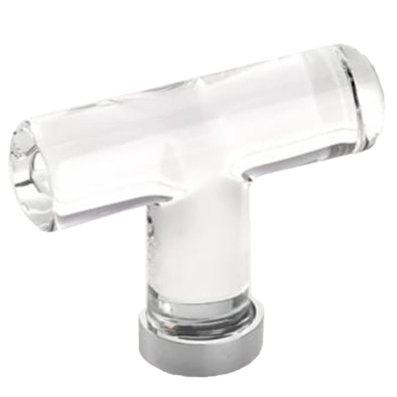 2-1/8" Modern Glass Cabinet T-Knob, Polished Chrome