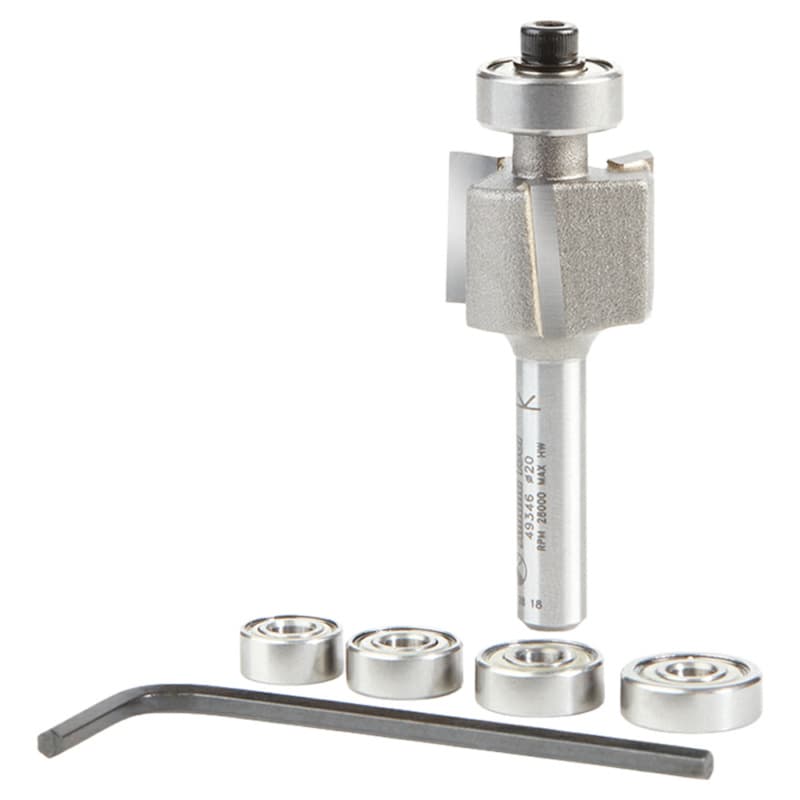 51/64" Dia x 17/32" Binding/Rabbeting Bit, Set, 1/4" Shank