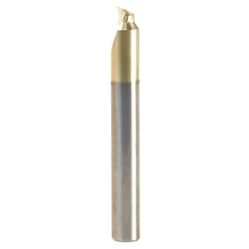 3/16" Dia x 3/32" Solid Carbide Aluminum Cutting Chamfer Edge Router Bit, 1/4" Shank ZrN Coated Up-Cut End Mill