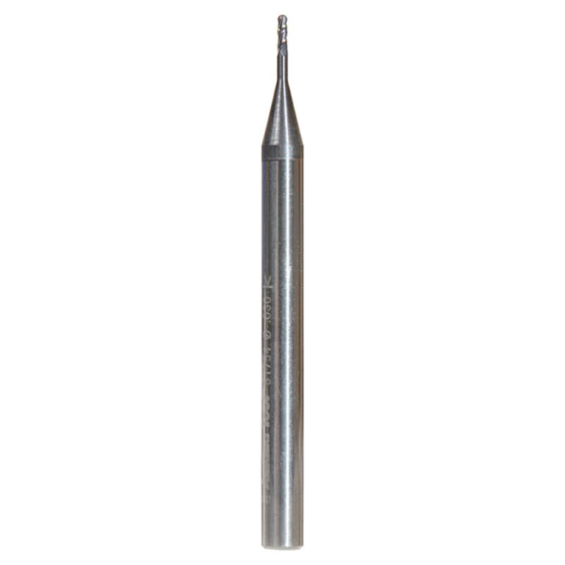 0.030" AlTiN Coated CNC Steel Ball End Mini Mill Bit, 4-Flute