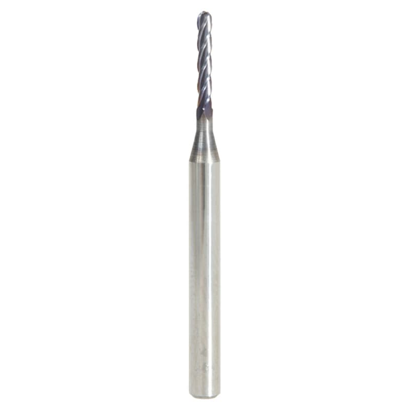 0.060" AlTiN Coated CNC Steel Ball End Mini Mill Bit, 4-Flute