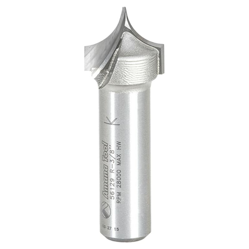3/4" Dia x 5/8 Carbide Tipped Point Cutting Roundover 3/8" Radius Router Bit, 1/2" Shank