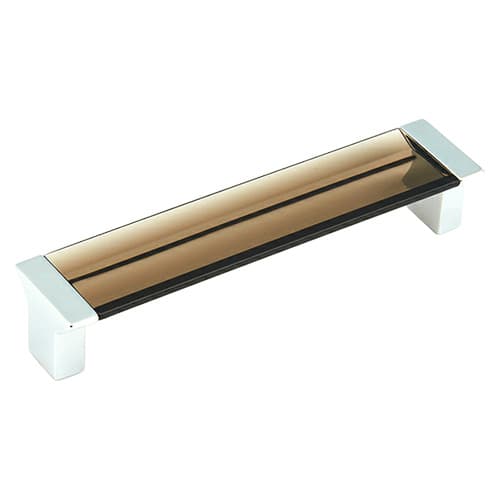 5-1/16" Positano Cabinet Pull, Polished Chrome/Smoke