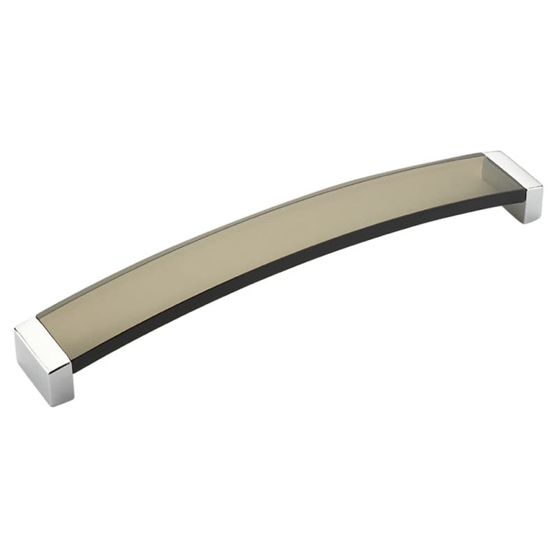 6-5/16" Positano Cabinet Pull, Polished Chrome/Smoke