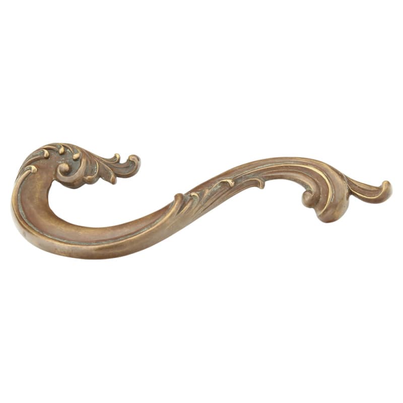 5" French Court Left Side Handle Cabinet Pull, Monticello Brass