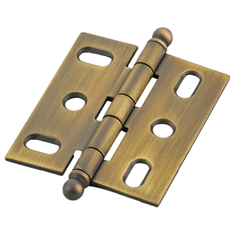 2-5/8" Non-Mortise Ball Tip Hinge, Antique Light Brass
