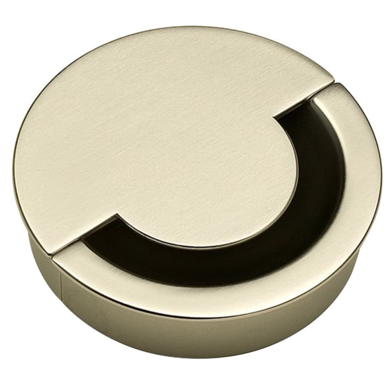 3-3/8" Grin Desk Grommet for 3-3/16" Hole, Satin Nickel