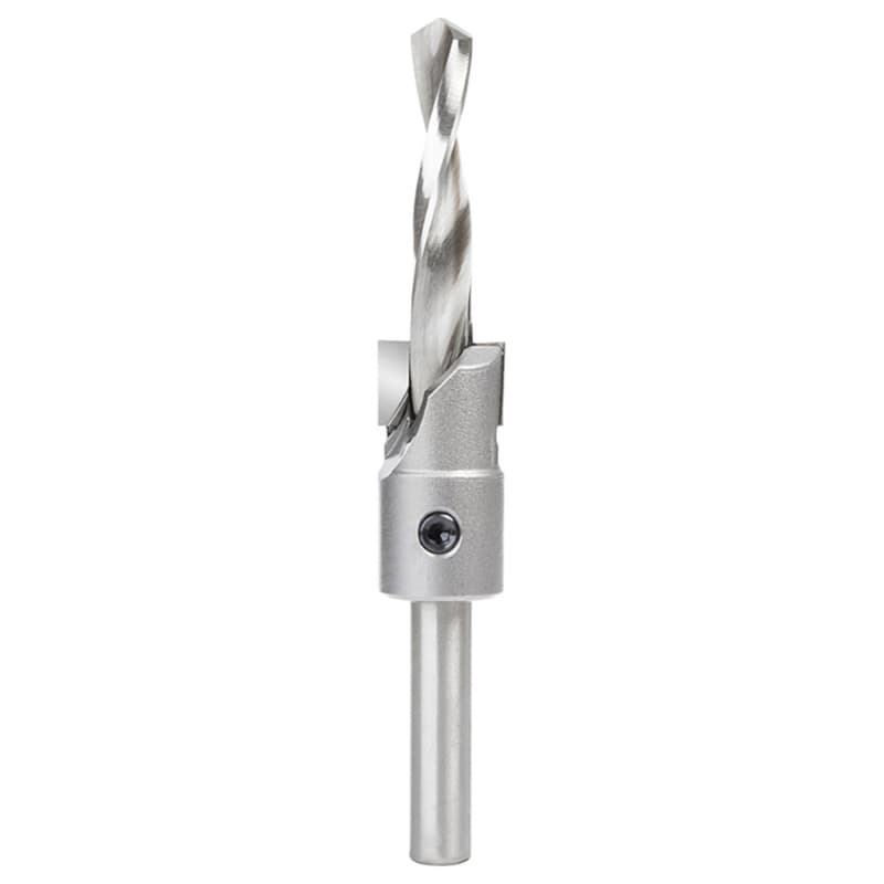 3/4" Dia x 3/8" Drill Dia Carbide Tipped Shankless Counterbore with Slow Spiral Drill, #24 Screw, 3/8" Drill Shank