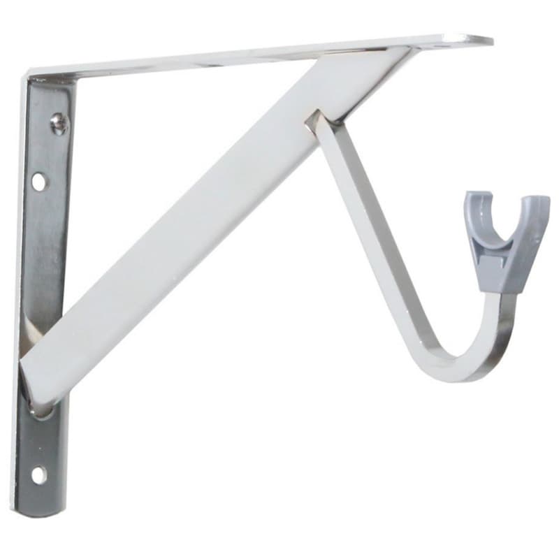 8" x 12" Closet-Pro HD Heavy Duty Shelf/Rod Bracket with Slide-Thru, Chrome Finish
