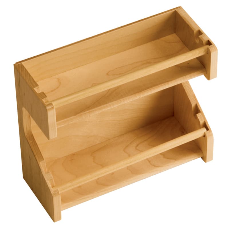 8-3/4" 2Tier Adjustable Spice Rack, Clear Maple