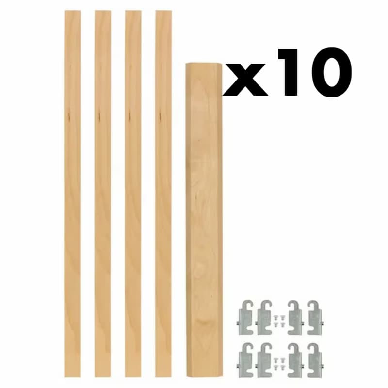 7/8" 4PIL Uprights Pilaster Hardware Set for 2 Drawers, 19-5/8" Height, Light Brown, Box of 10 Sets
