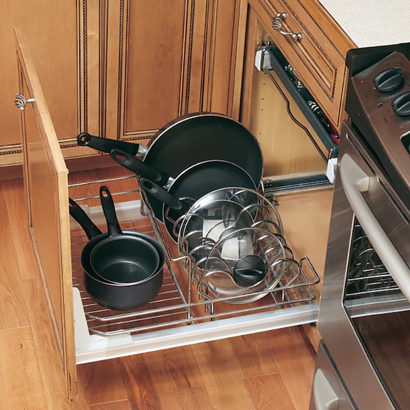20-1/8" Heavy-Duty Cookware Organizer with Soft-Closing, Chrome