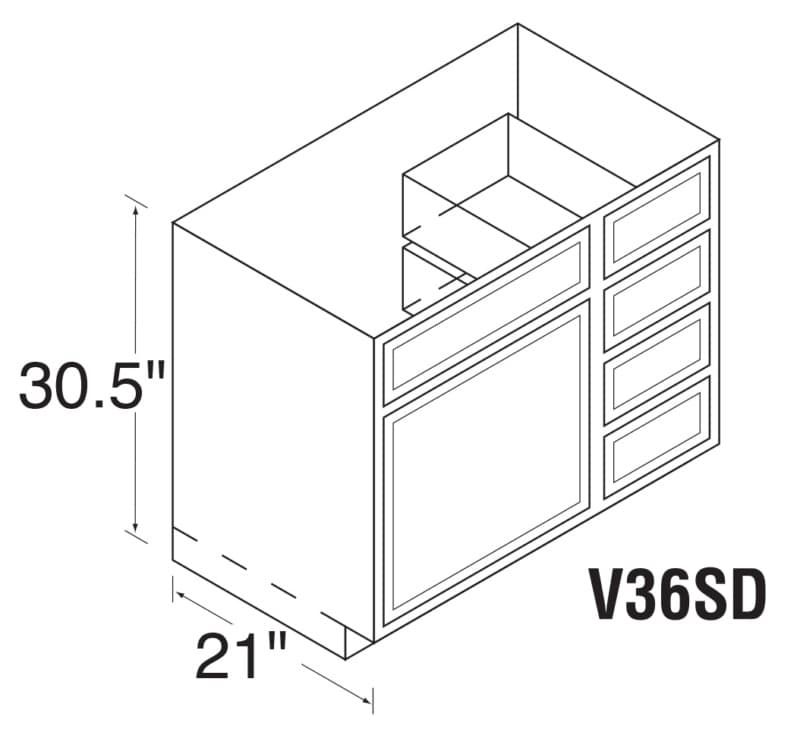 BATHROOM VANITY CABINET GRAY, WCV36SD