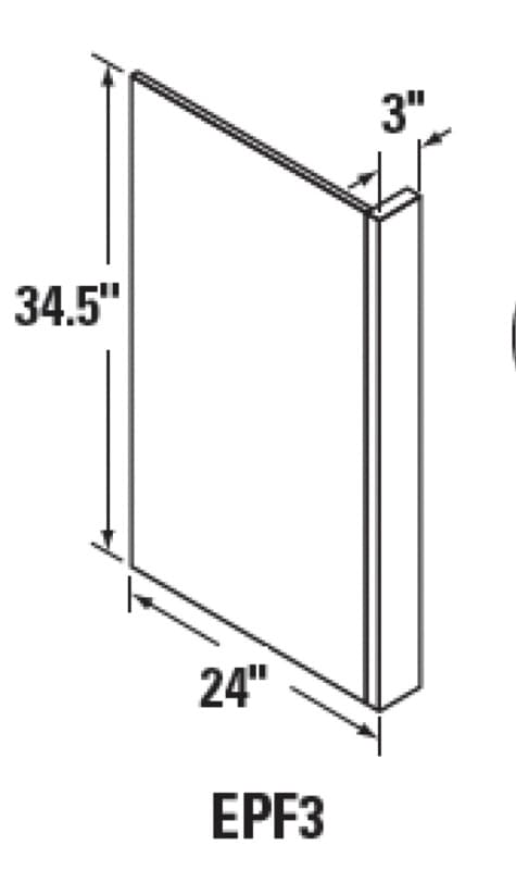 1.5â€WX96 HX24â€D REF PNL 1.5 STILE GRY, WCREF-EPF