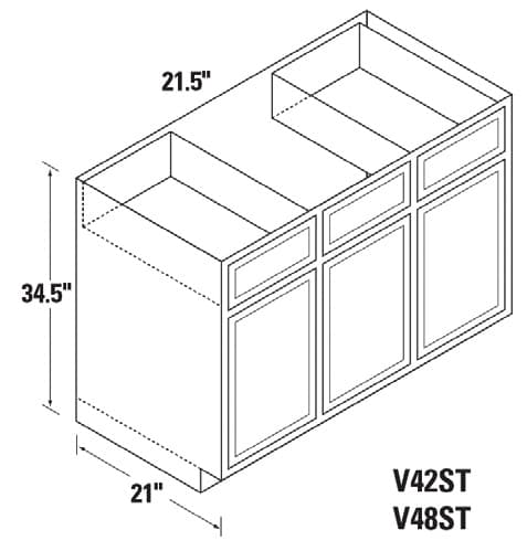 BATHROOM VANITY CABINET GRAY, WCV42ST
