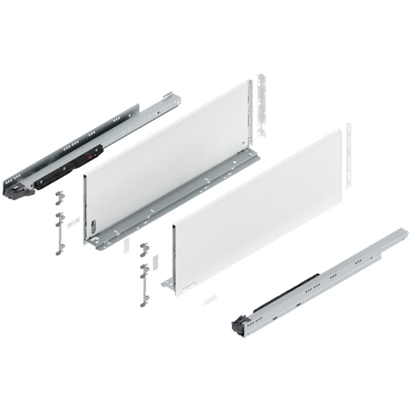26" Legrabox Drawer System F Height, 9-1/2", 170lb Capacity Full-Extension with BLUMOTION, Silk White