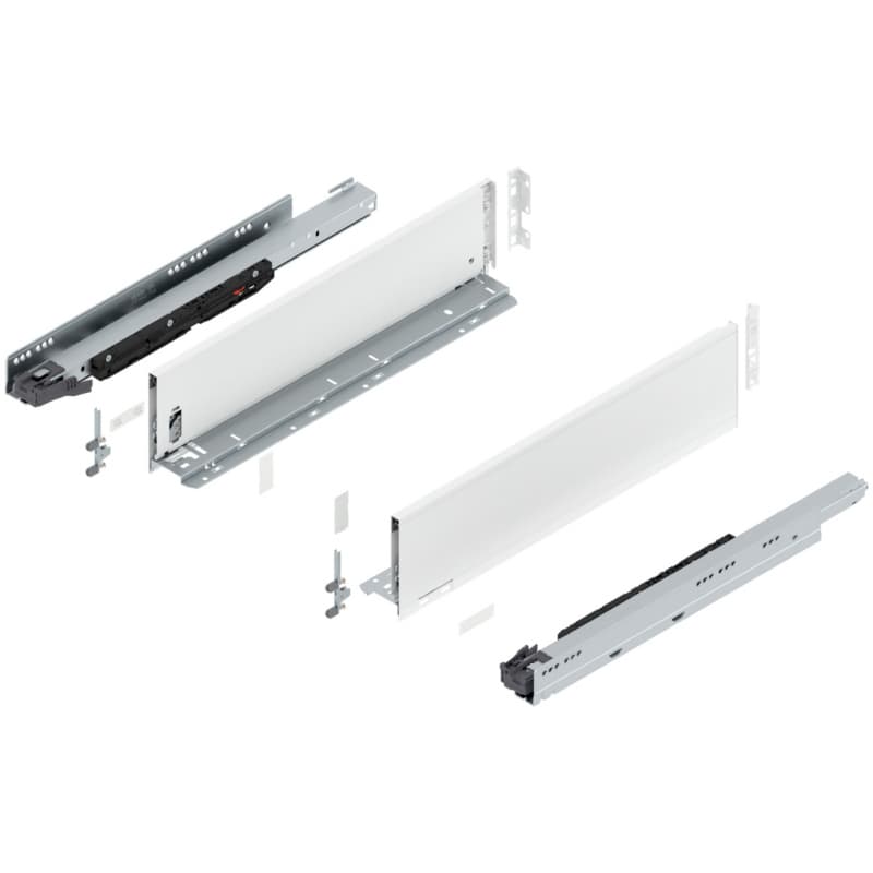 20" Legrabox Drawer System K Height, 5-1/16", 170lb Capacity Full-Extension with BLUMOTION, Silk White
