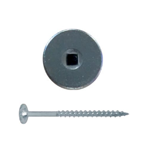 3" x 8 Power Head Square Drive Wood Screw, #10 Thread and Self-Tapping Point, Zinc, Pack of 150