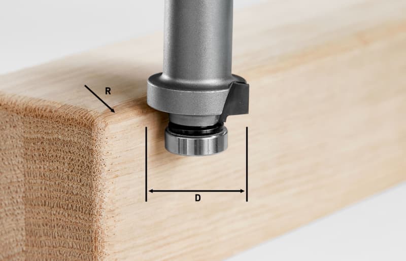 1-1/16" x 3/32" Radius Roundover Bit, 1-Flute