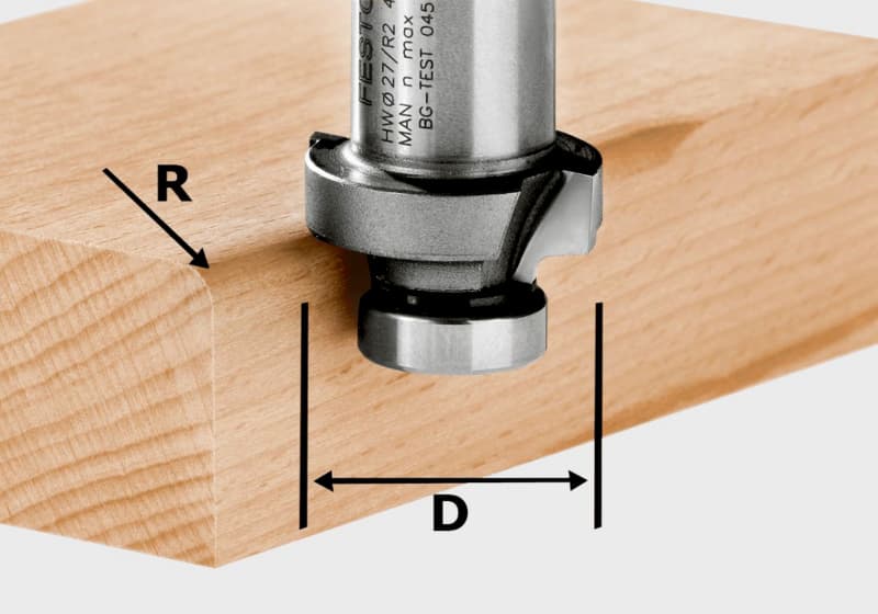 1-1/16" x 3/32" Radius Roundover Bit, 2-Flute