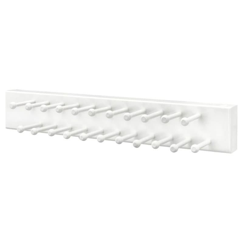 14" Slide-Out Maple Tie Rack, White Finish