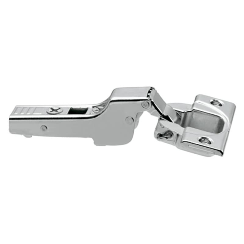 Clip Top 110° Opening Hinge, 45mm Bore Pattern, Self-Closing, Half Overlay, Nickel-Plated, Inserta