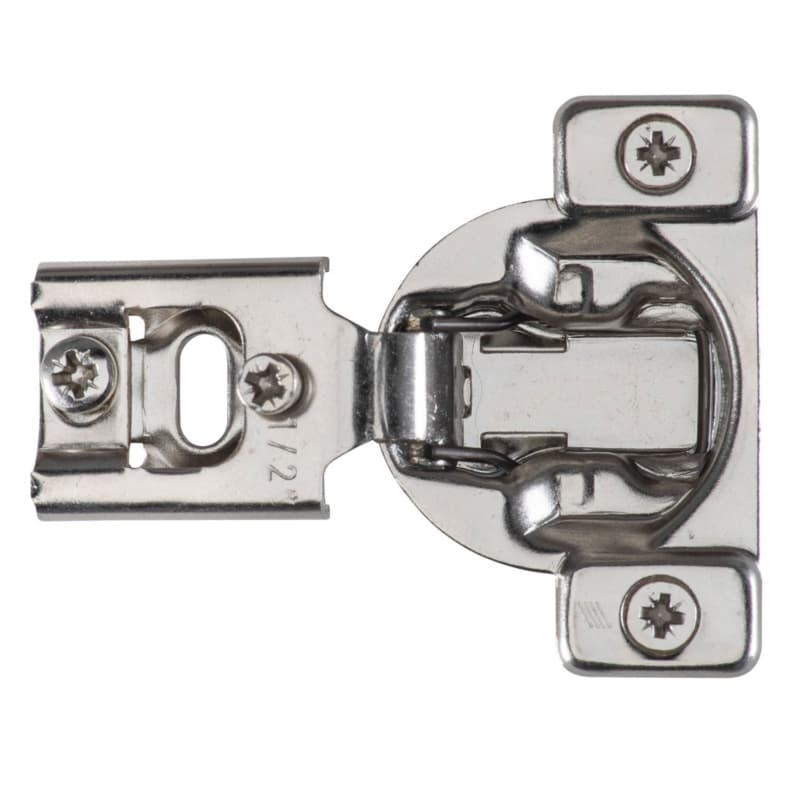 Optimat 3D 105° Opening Face Frame Hinge, Self Closing, 45mm Boring Pattern, 1/2" Overlay, Dowelled