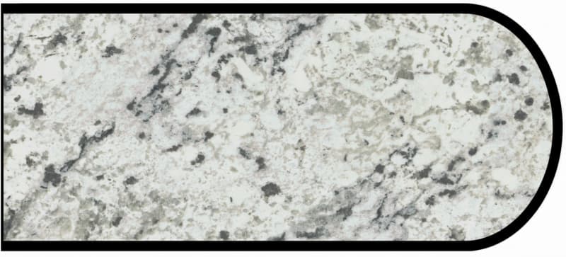 IdealEdge Edgebanding, Color 9476-46 White Ice Granite, 0.027" Thick 144", Etchings Finish, Bullnose