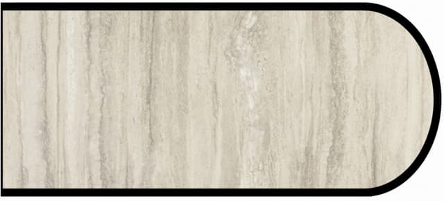 IdealEdge Edgebanding, Color 3458-34 Travertine Silver, 0.027" Thick 144", Scovato Finish, Bullnose