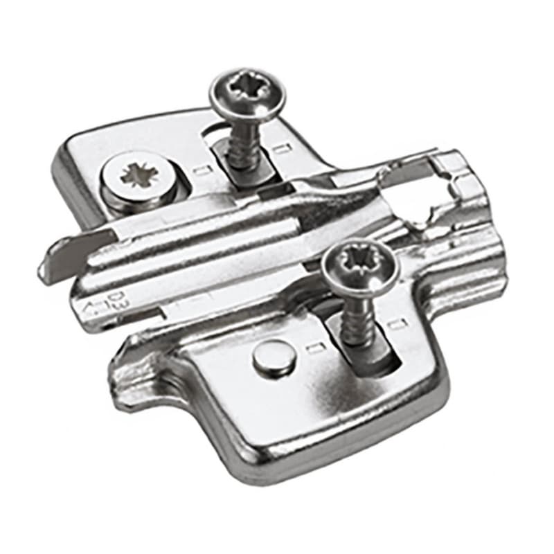Adjustment Steel Cross Mounting Plate with Chipboard Screw, Nickel-Plated, 0mm