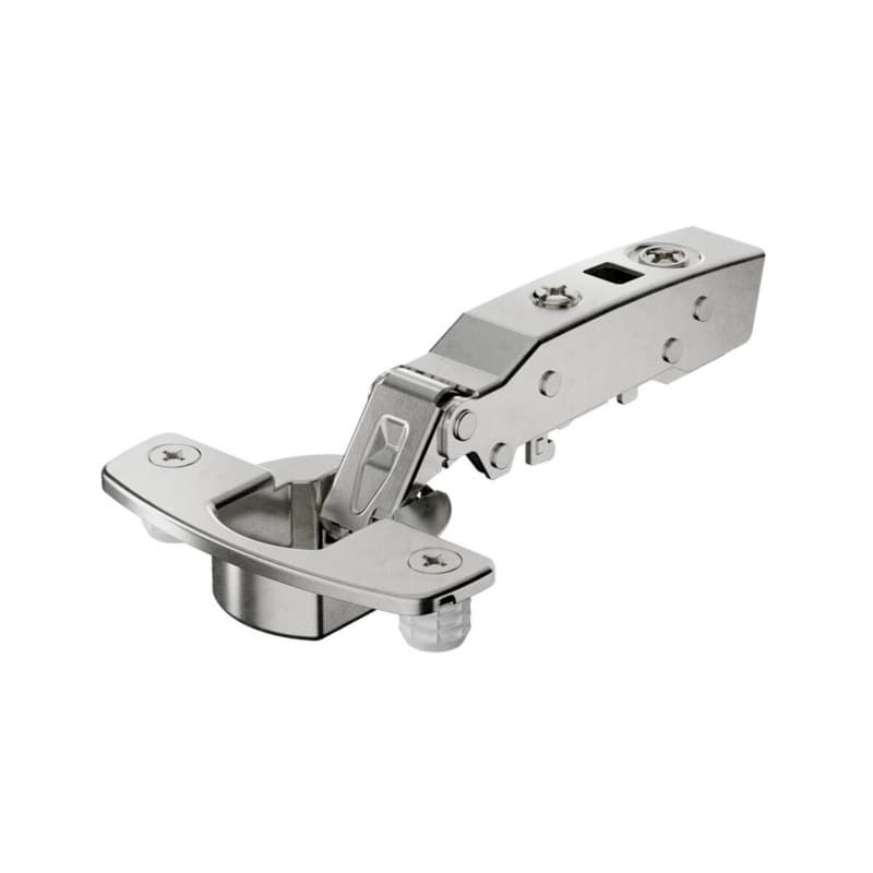 Sensys 110° Opening Hinge, 45mm Boring Pattern, Self-Closing, Overlay, Nickel-Plated, Dowelled
