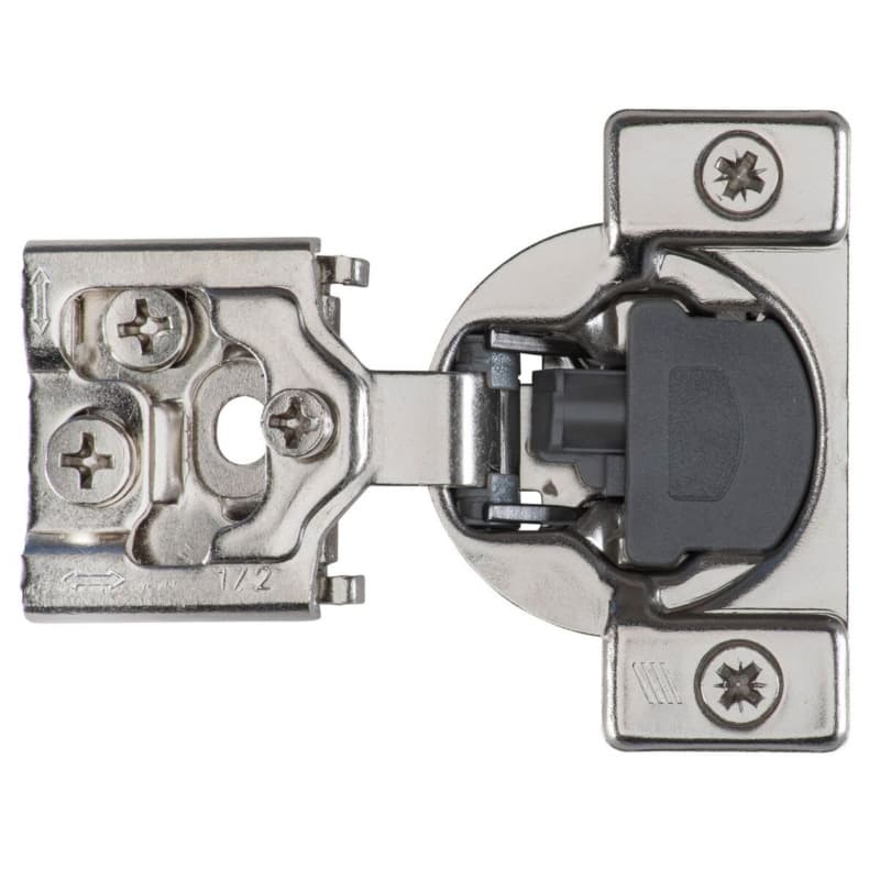 Optimat 3D 105° Opening Face Frame Hinge with Silent System, 45mm Boring Pattern, 1/2" Overlay, Dowelled