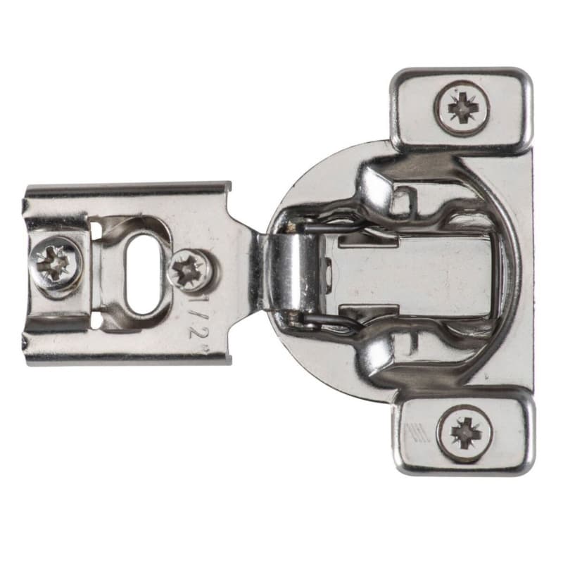 Optimat 3D 105° Opening Face Frame Hinge, Self Closing, 45mm Boring Pattern, 1/2" Overlay, Dowelled