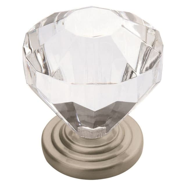 1-1/4" Traditional Classics Crystal Knob, Clear/Satin Nickel