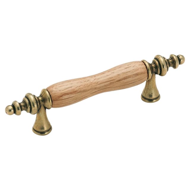 3" Allison Value Hardware Handle Pull, Oak/Burnished Brass