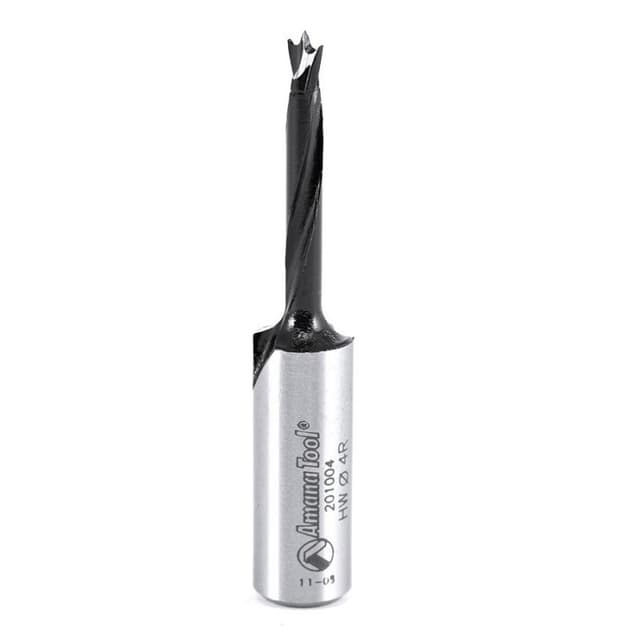 4mm x 57mm Brad Point Boring Bit, Right Hand, 10mm Shank