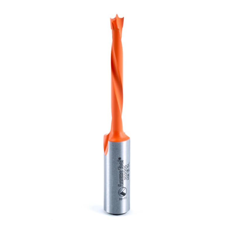 5mm x 77mm Brad Point Boring Bit, Left Hand, 10mm Shank