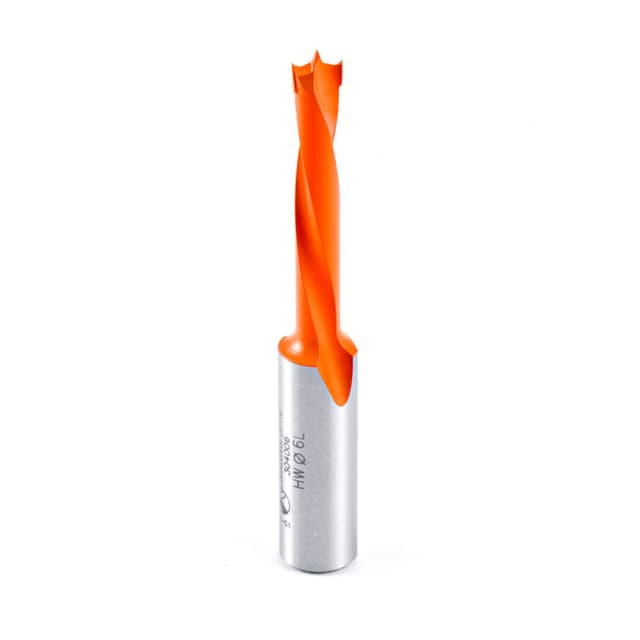 6mm x 70mm Brad Point Boring Bit, Left Hand, 10mm Shank