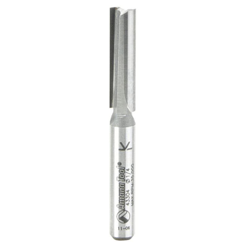 1/4" x 2-1/4" Double 'O' Flute Plastic Cutting Router Bit, 2-Flute, 1/4" Shank