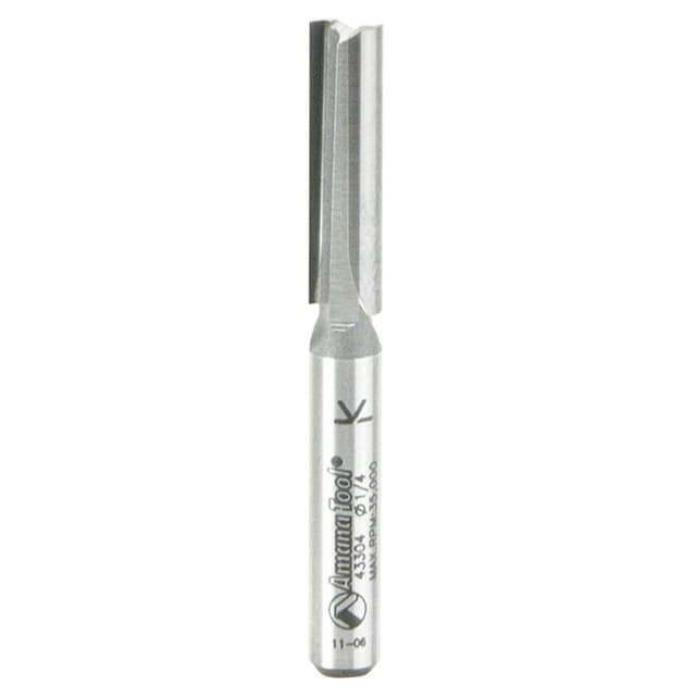 1/4" x 2-1/4" Double 'O' Flute Plastic Cutting Router Bit, 2-Flute, 1/4" Shank