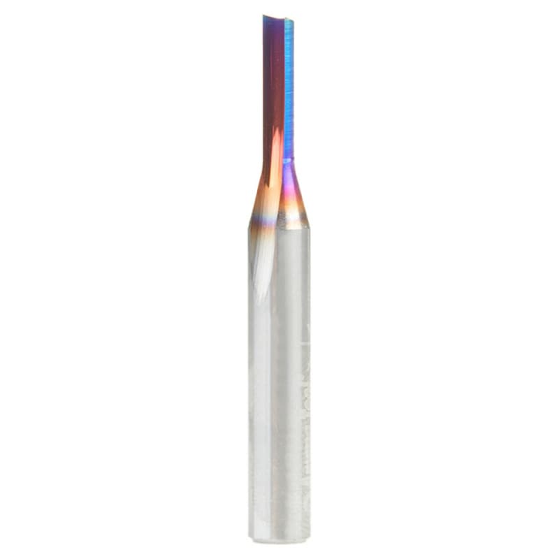 1/8" x 2" Spektra Extreme Tool Life Coated Single 'O' Flute Plastic Cutting Router Bit, 1-Flute, 1/4" Shank